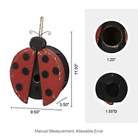 Glitzhome® 11.5" Distressed Wood Ladybug Birdhouse