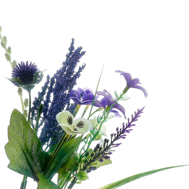 15.75" Cream & Purple Pansy Mix Deluxe Bush by Ashland®