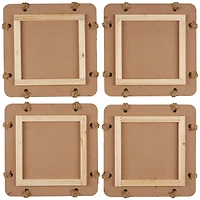 16" x 16" Blue Wooden Sea Life Ombre Wall Decor with Rope Accents Set