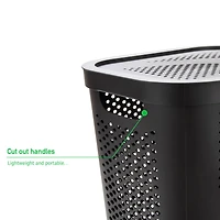 Mind Reader 60L Perforated Plastic Laundry Hamper with Lid