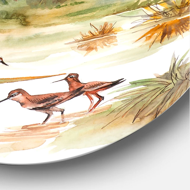 Designart - Autumn Landscape With Flying Over The Water