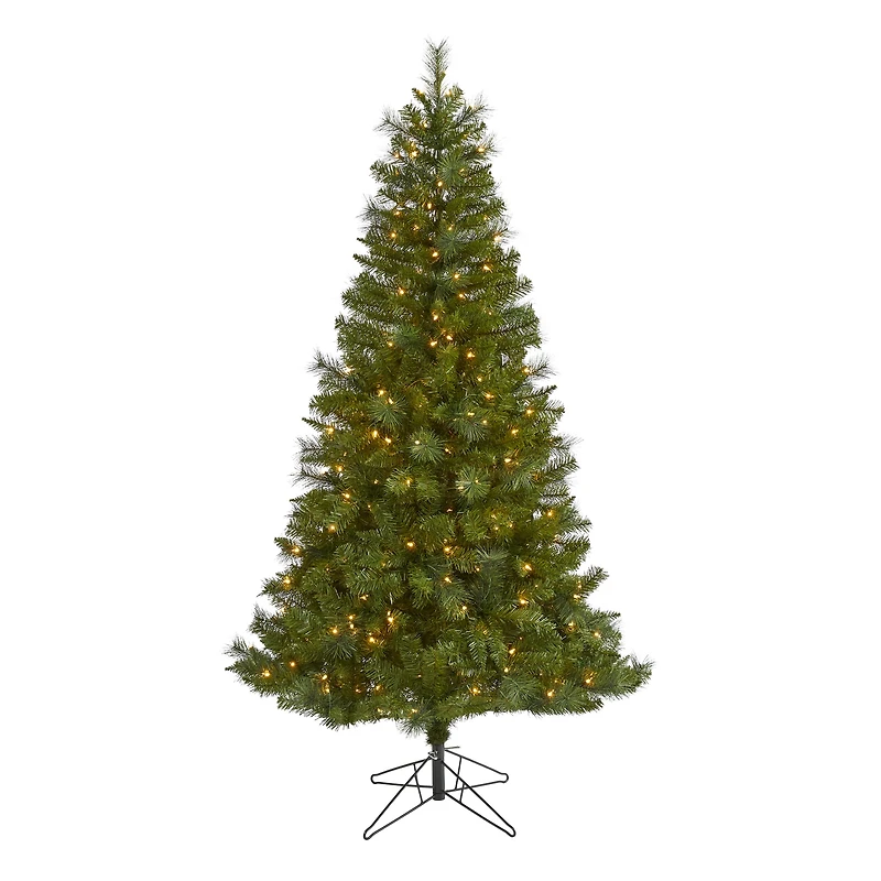 6ft. Pre-Lit Mount Hood Spruce Artificial Christmas Tree, Warm White LED Lights