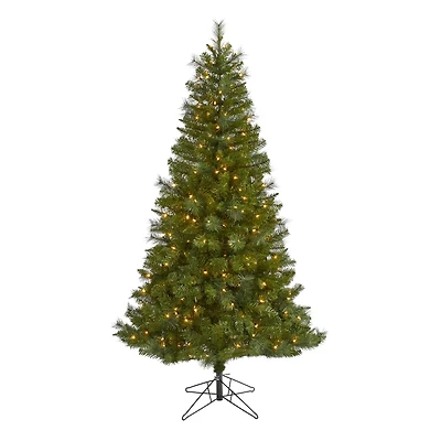 6ft. Pre-Lit Mount Hood Spruce Artificial Christmas Tree, Warm White LED Lights