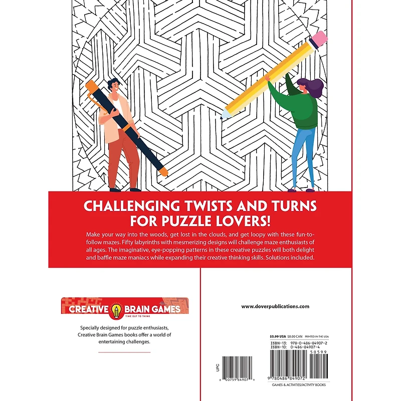 Dover Publications Creative Brain Games Mind-Bending Mazes Book