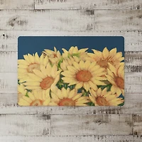 Blue with Yellow Sunflower Bunch Floor Mat