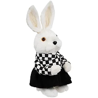 10" Girl Easter Rabbit Figurine in Checkered Dress