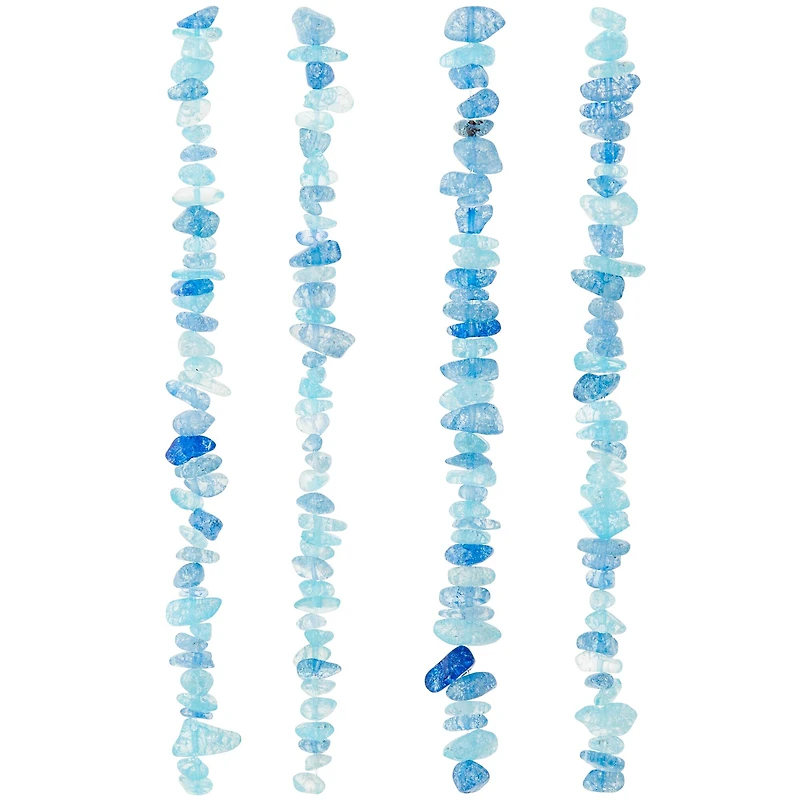 Aqua Crackled Quartzite Chip Beads by Bead Landing™