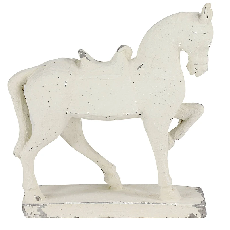 14" White Fiberglass Vintage Horse Sculpture