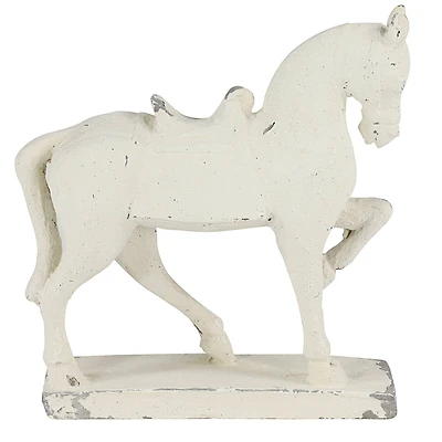 14" White Fiberglass Vintage Horse Sculpture
