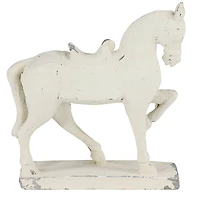 14" White Fiberglass Vintage Horse Sculpture