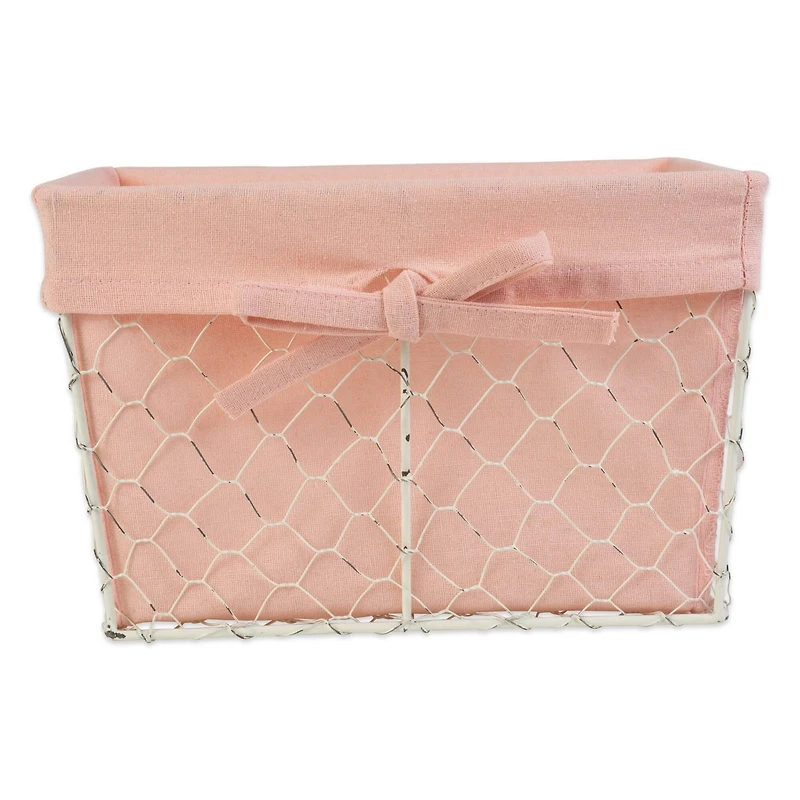 DII® Blush Pink Lined Chicken Wire Basket Set