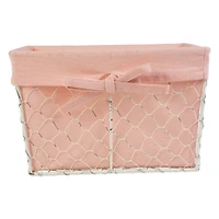 DII® Blush Pink Lined Chicken Wire Basket Set