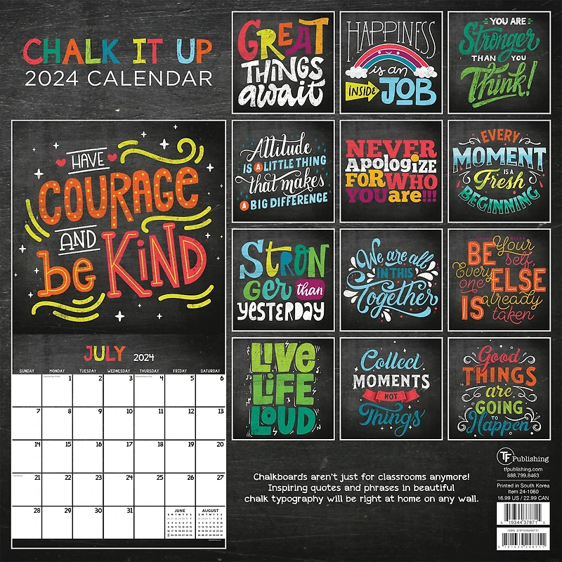 TF Publishing Chalk It Up Wall Calendar