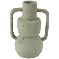 14" Light Gray Paper Mache Textured Vase