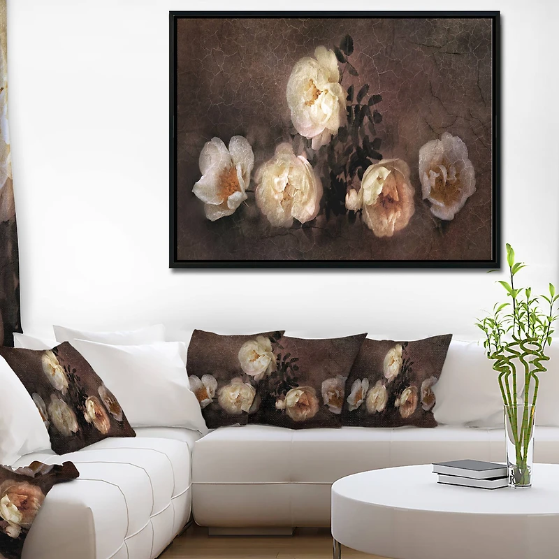 Designart - Wild Roses in Old Painting Style