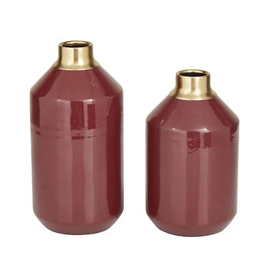 The Novogratz Set of 2" Metal Modern Vase