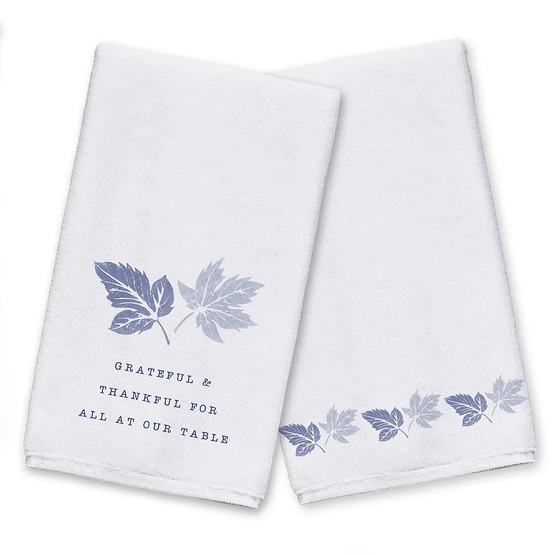 Grateful & Thankful Blue Tea Towel Set