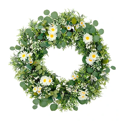 24'' Multicolored Daisy Floral Spring Wreath