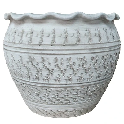 10" White Etched Ceramic Pot by Ashland®