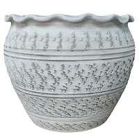 10" White Etched Ceramic Pot by Ashland®