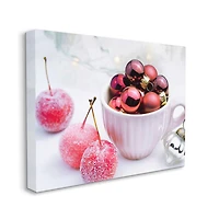 Stupell Industries Gleaming Red Christmas Ornaments Canvas Wall Art