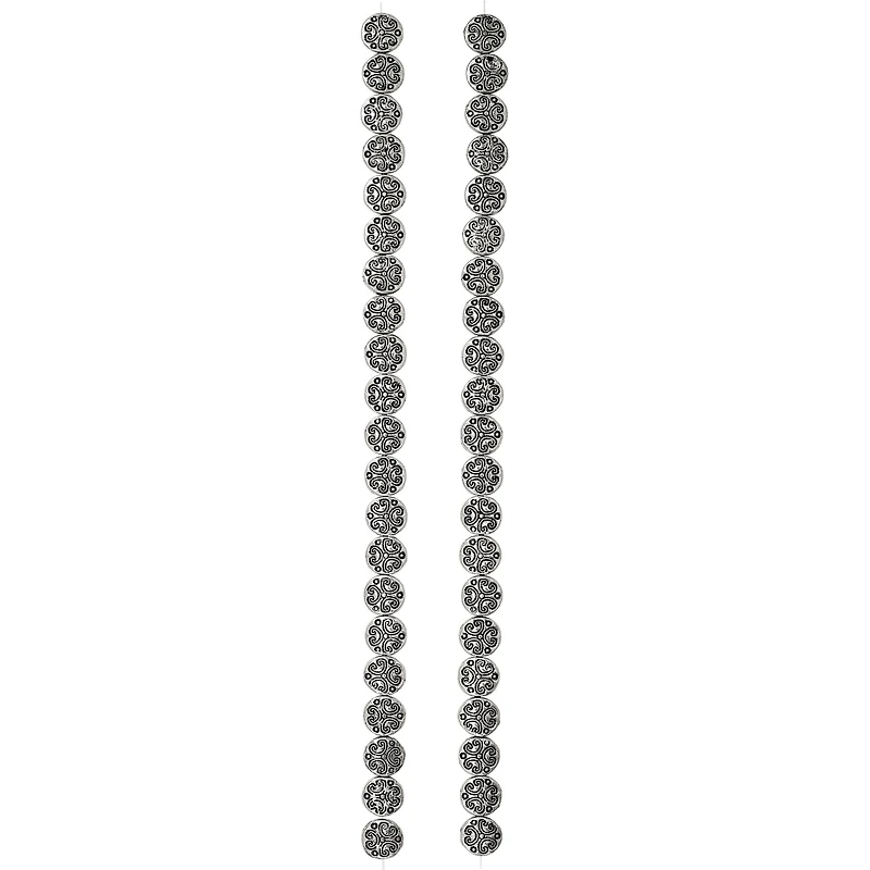 12 Pack:  Silver Plated Lentil Beads, 6mm by Bead Landing™
