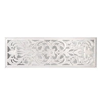 American Art Décor™ 36" Distressed Reflective White Wood Wall Accent Medallion Panel