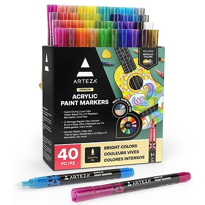 Arteza® Bright Colors Extra Fine Acrylic Paint Marker Set