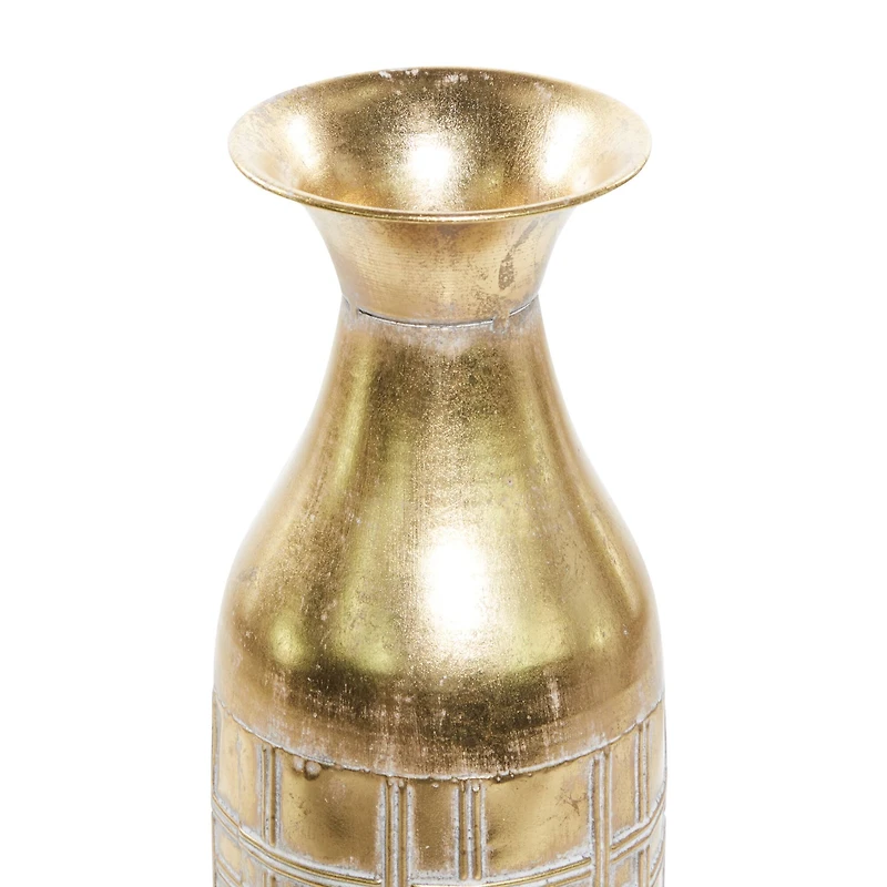 Set of 3 Gold Metal Glam Vase 35", 30", 25"