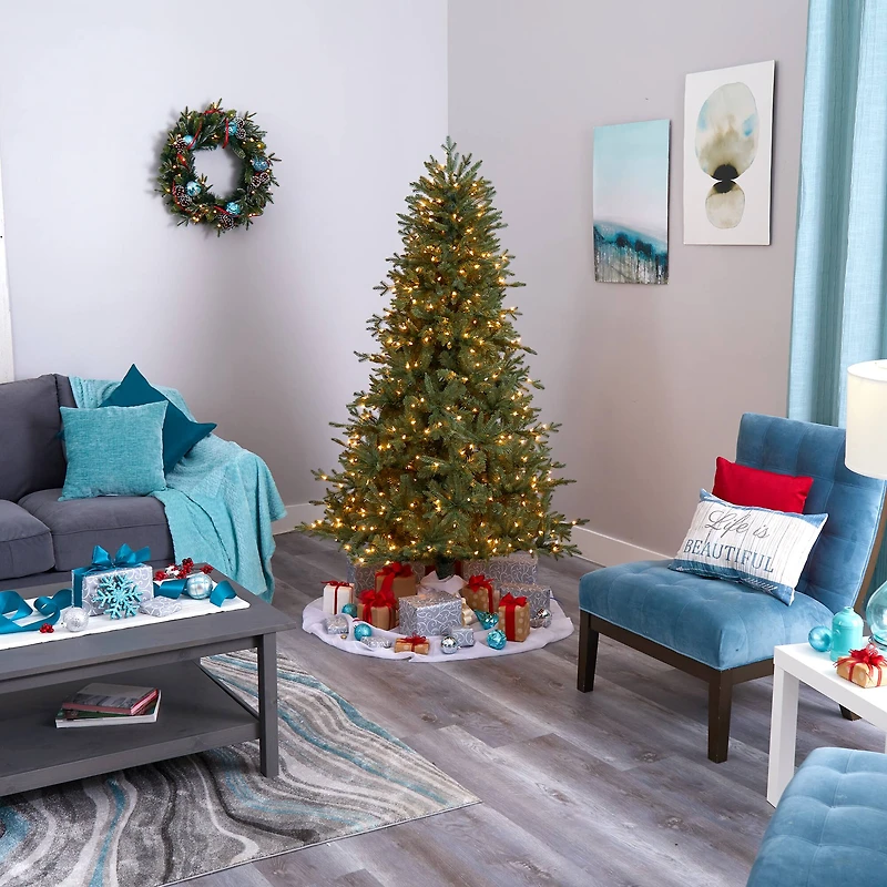 6.5ft. Pre-Lit New Hampshire Spruce Artificial Christmas Tree, Warm White LED Lights