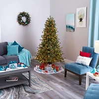 6.5ft. Pre-Lit New Hampshire Spruce Artificial Christmas Tree, Warm White LED Lights