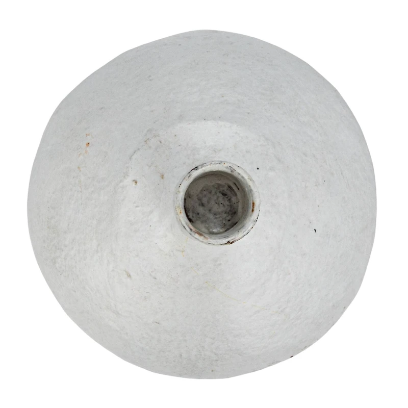 Hello Honey® 11" Round Whitewashed Decorative Paper Mache Taper Holder