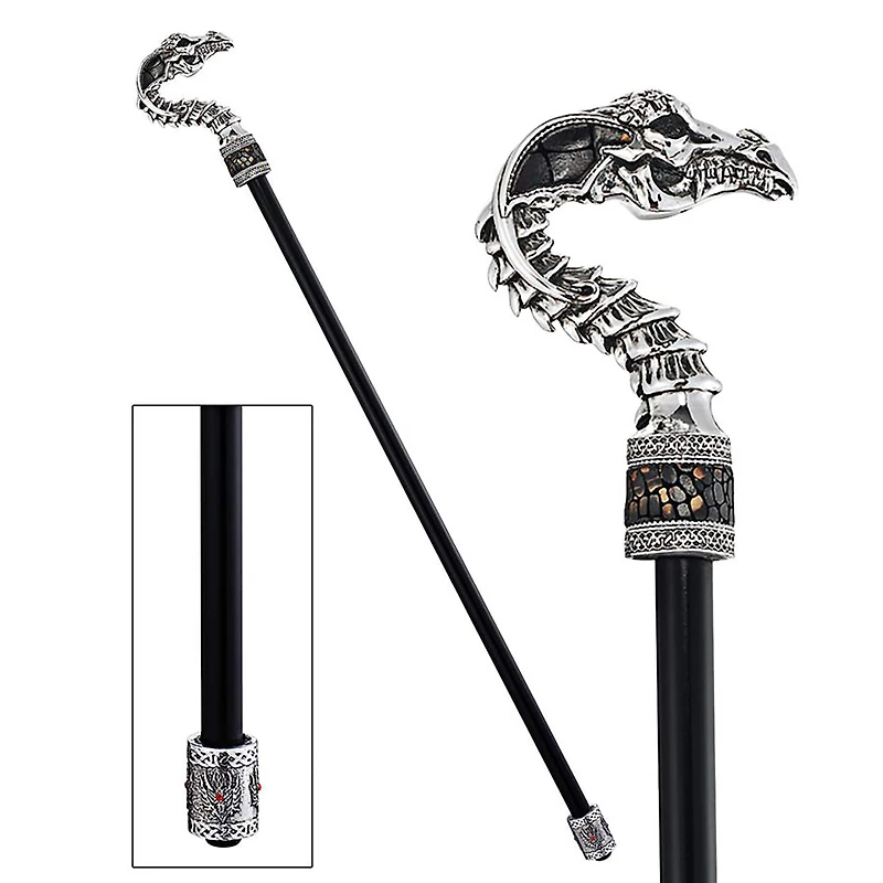 Design Toscano Dragonsthorne Collection 39" Drakkar the Dragon Gothic Walking Stick