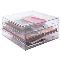 4 Pack: Clear 3-Drawer Organizer by Simply Tidy™