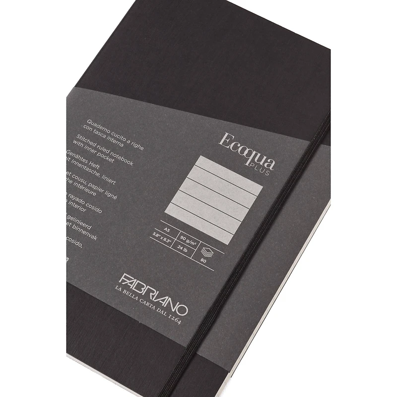 Fabrian® EcoQua Plus A5 Lined Stitch-Bound Notebook