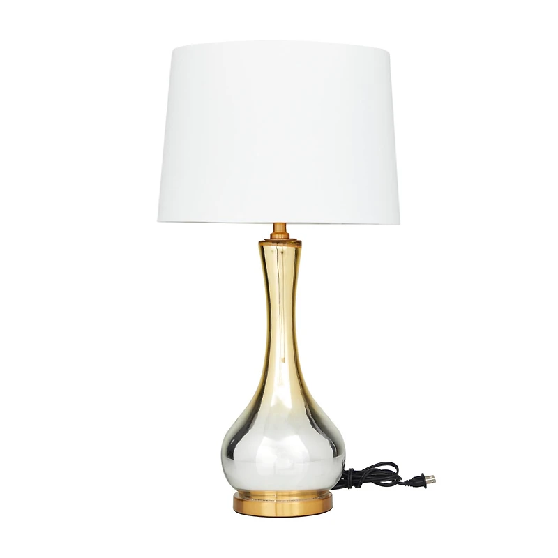 Gold Glass Glam Accent Lamp, 15" x 15" x 27"
