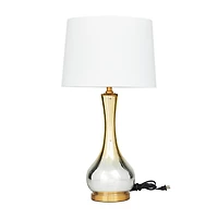 Gold Glass Glam Accent Lamp, 15" x 15" x 27"