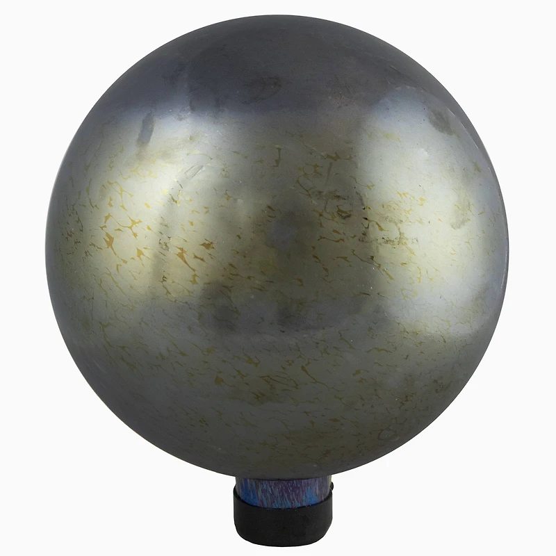 10" Gold and Silver Metallic Mirrored Glass Garden Gazing Ball