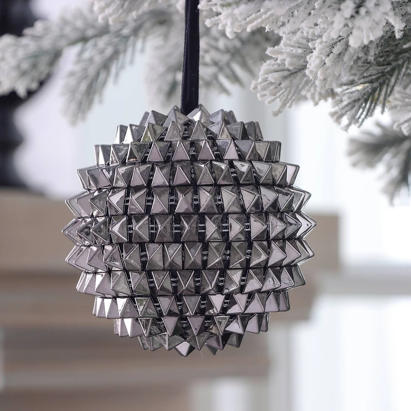 4" Silver Spikes Ball Ornament by Ashland®