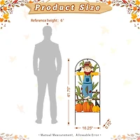 Glitzhome® 3.5ft. Fall Metal Arch Scarecrow Yard Stake