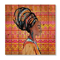 Designart - Portrait of Afro American Woman With Turban I