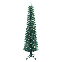 6ft. Pre-Lit Green Tinsel Artificial Christmas Tree, Clear Lights