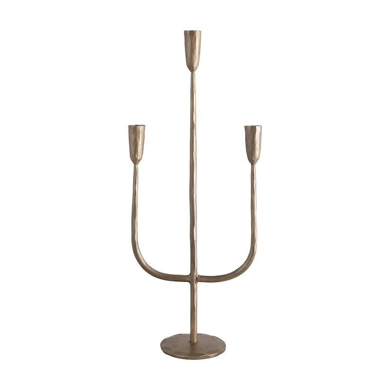 Hello Honey® 21.5" Antique Brass Hand-Forged Metal Candelabra
