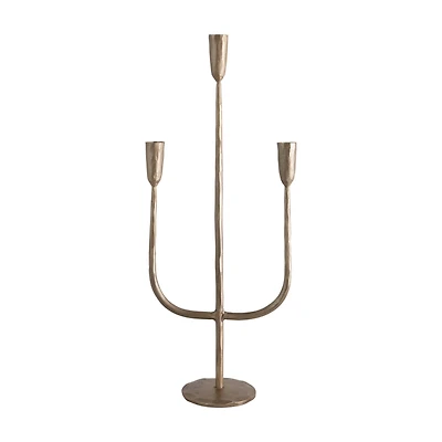 Hello Honey® 21.5" Antique Brass Hand-Forged Metal Candelabra