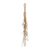 Brown Jute Rope Fish Layered Hanging Home Wall Décor with Cream Shell and Starfish Accents
