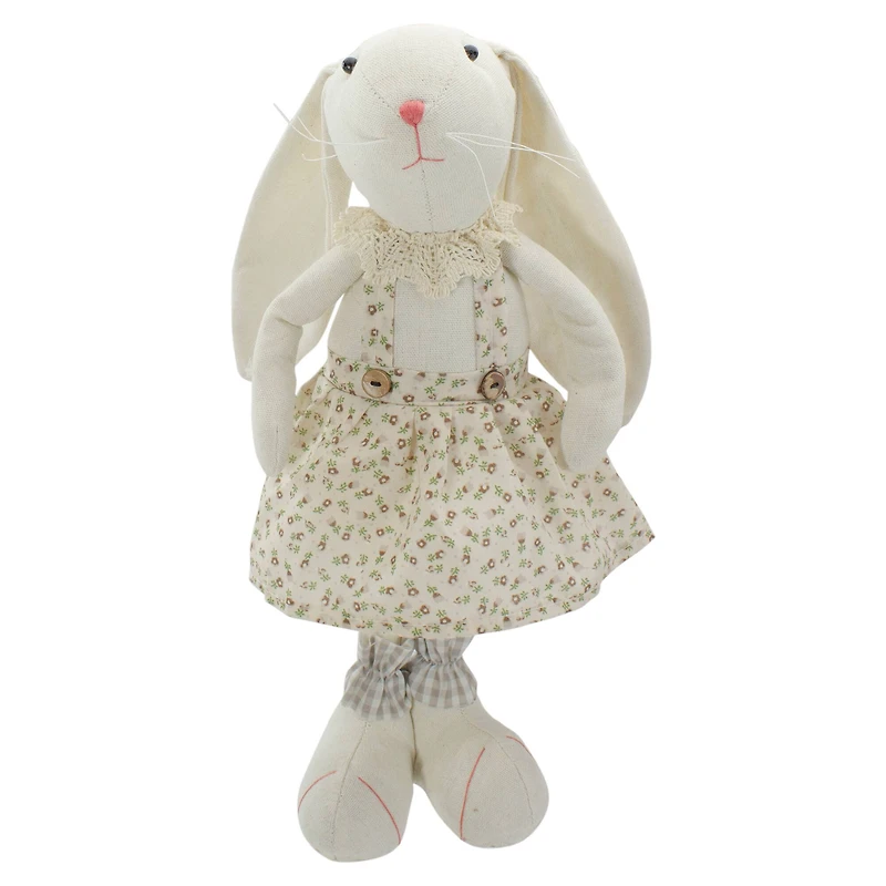 14.5" Standing Girl Easter Bunny Rabbit Spring Figure