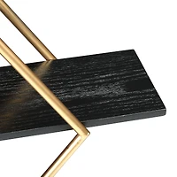 Hello Honey® Wood & Gold Diamond Wall Shelf