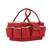 Everything Mary Red & Plaid Print Gift Wrap Accessory Tote