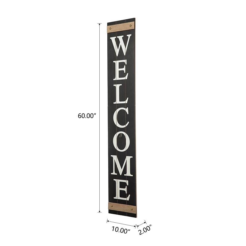 Glitzhome® 5ft. Welcome Wood Porch Sign with 4 Changeable Wreaths