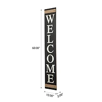 Glitzhome® 5ft. Welcome Wood Porch Sign with 4 Changeable Wreaths